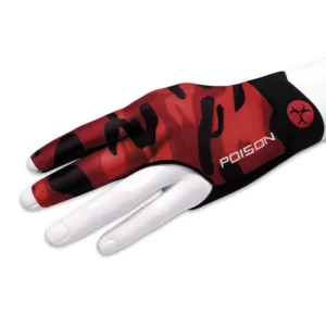 Poison Biljarthandschoen Camo Zwart-rood